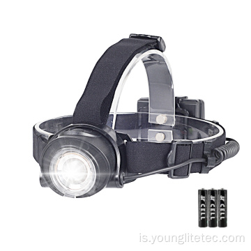 Plastþurrt rafhlöðuhornstilling LED headlamp